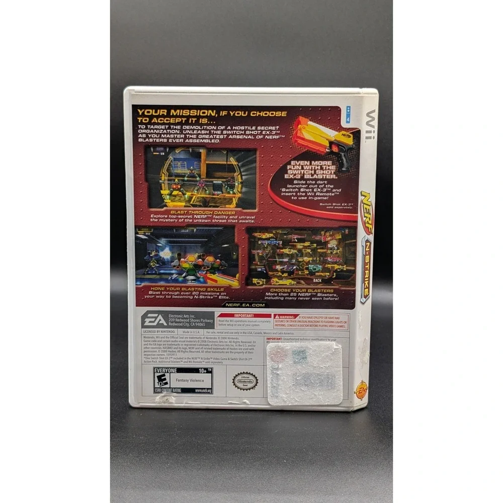 Nerf N-Strike (Nintendo Wii, 2009) With Manual